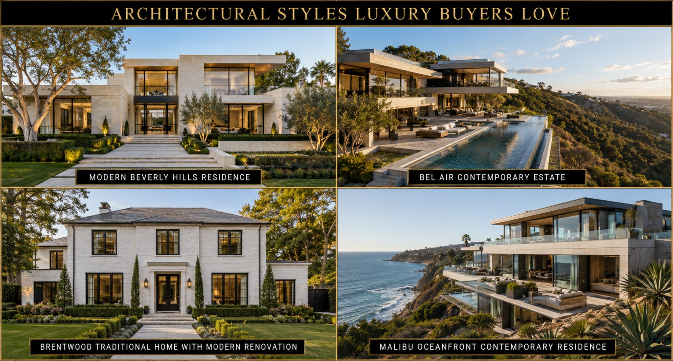 Architectural styles preferred by luxury home buyers in Los Angeles